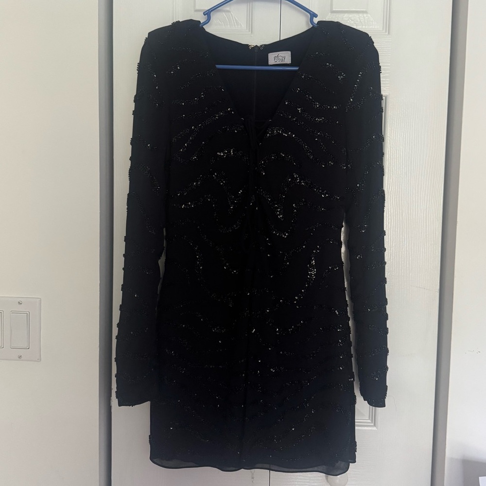 Oh Polly Black Long Sleeve Dress